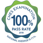 CHES examination pass rate was 100% in 2019 for MPH students. National average is 71%.